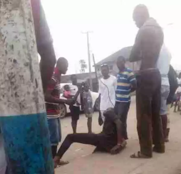 Photos: Man caught while attempting to steal generator set in Delta State
